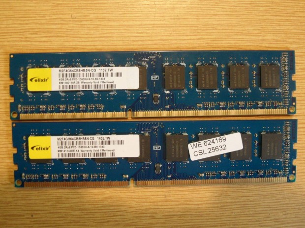 Elixir 8GB / 1333Mhz (2X 4GB) DDR3 memria KIT