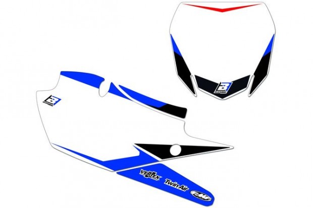 Előre vágott rendszámtábla készlet fehér Blackbird YZ 125 / 250 2015-2