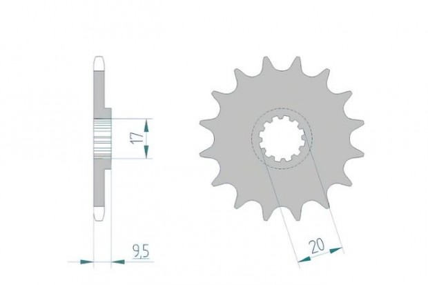 Első lánckerék Afam 420 / 13 fog SX / TC 65