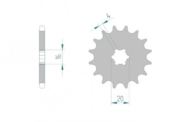 Első lánckerék Afam 428 / 14 fog RM 80 / 85