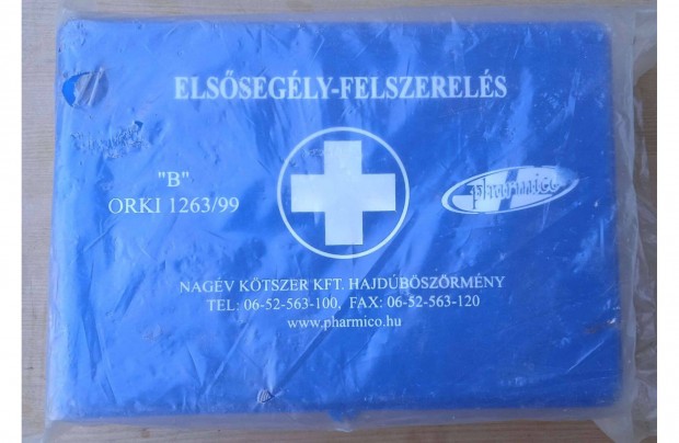 Elsősegély doboz , bontatlan , 2003-as gyártás , retro