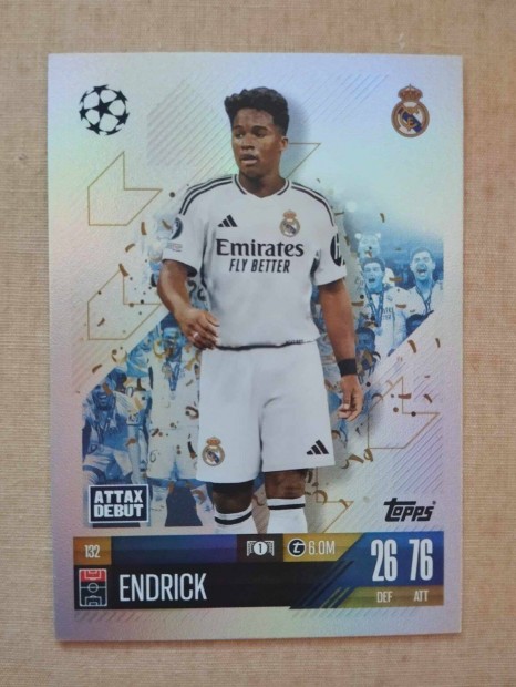 Endrick (Real Madrid) Match Attax Bajnokok Ligja 2024/25 krtya