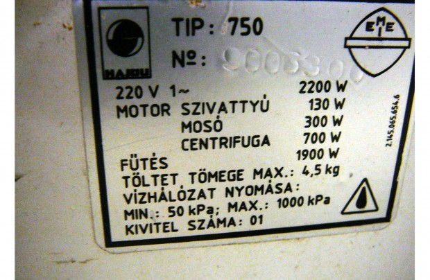 Energomat 750 automata mosógép eladó. működőképes