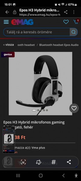 Epos H3 Hybrid mikrofonos gaming fejhallgat