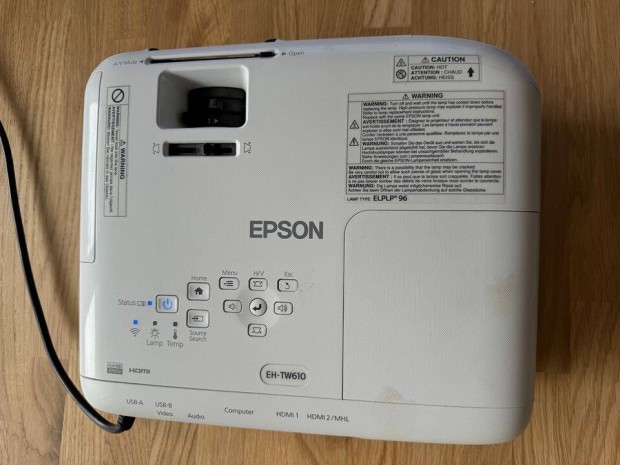 Epson EH-TW610 Full HD Projektor, 370ra, Foxpost egyezts utn!