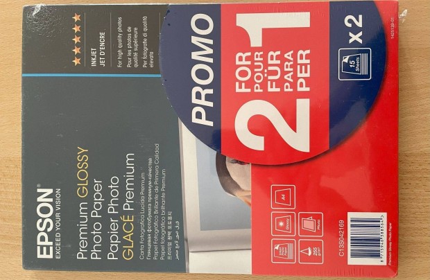 Epson Premium fényes fotópapír csomag (C13S042169) A4-es 30 db-os 255g