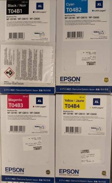 Epson nyomtat patron (T04B1, T04B2, T04B3, T04B4)