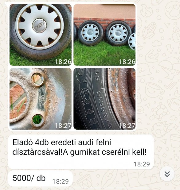 Eredeti Audi kerek+felni