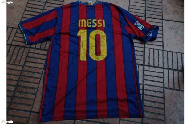 Eredeti Barcelona szurkoli Messi feliratos mez XL XXL