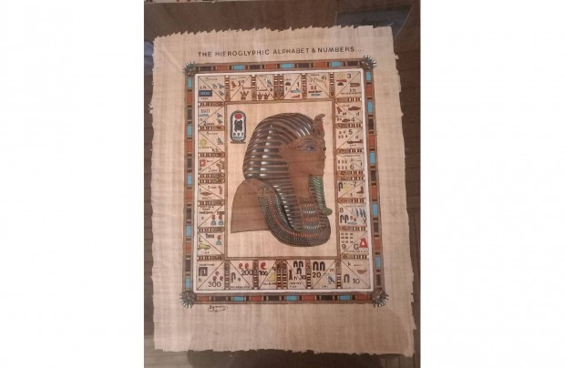 Eredeti Egyiptomi papirusz k�p 43 x 34 cm - �j