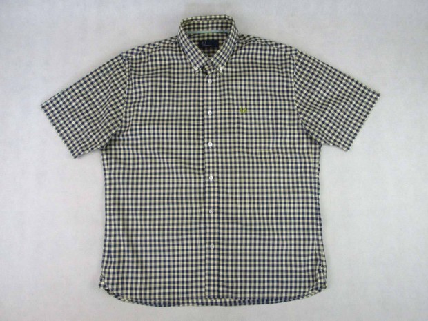 Eredeti FRED Perry (XL) Elegáns Kockás Rövid Ujjú Férfi ING