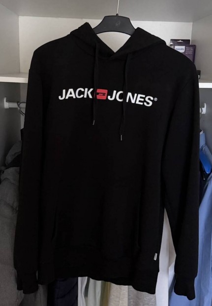 Eredeti Jack & Jones kapucnis pulver fekete L-es mret