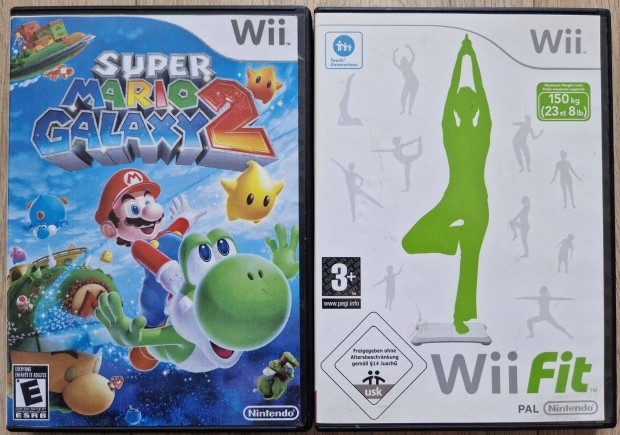Eredeti Nintendo Wii Fit + Super Mario Galaxy2 jtk DVD