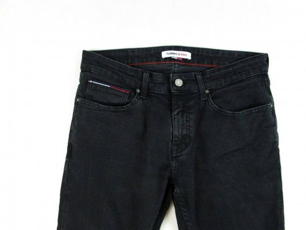 Eredeti Tommy Hilfiger Jeans W33/L32 Frfi Fekete Sztreccses Farmer