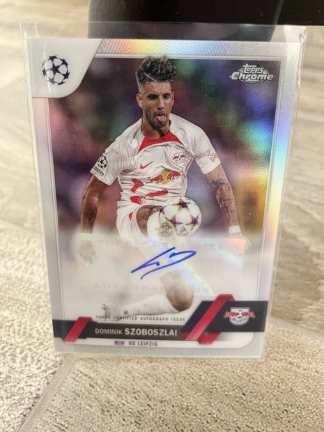 Eredeti Topps Szoboszlai Dominik Dediklt Alrt Autogramm Krtya Lap