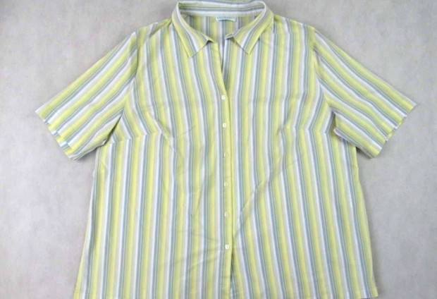 Eredeti Ulla Popken (3XL / 4XL) Csíkos Rugalmas Rövid Ujjú Női ING