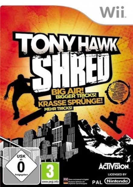 Eredeti Wii jtk Tony Hawk Shred (Game Only)