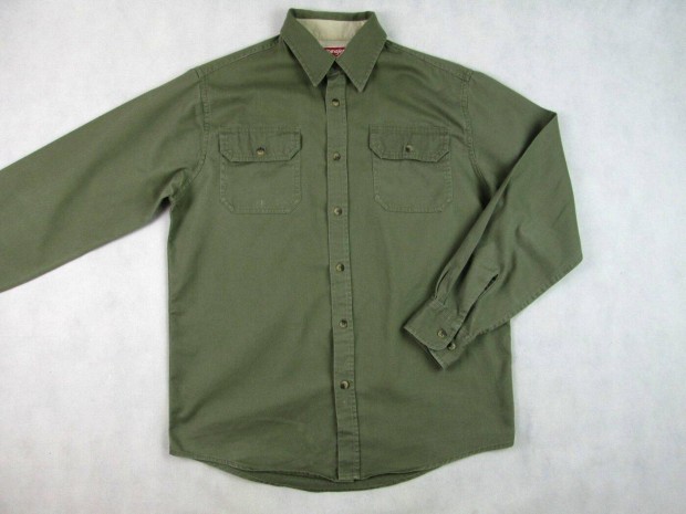 Eredeti Wrangler (S / M) Elegáns Military-Zöld Hosszú Ujjú Férfi ING