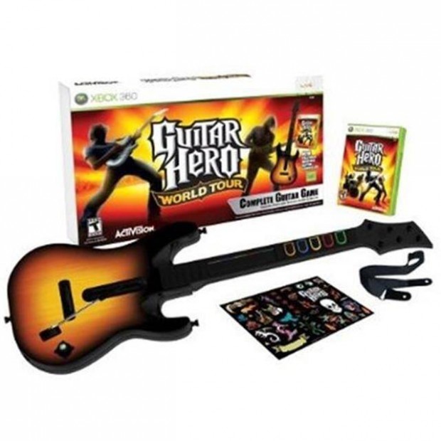 Eredeti Xbox 360 jtk Guitar Hero World Tour (With Guitar)