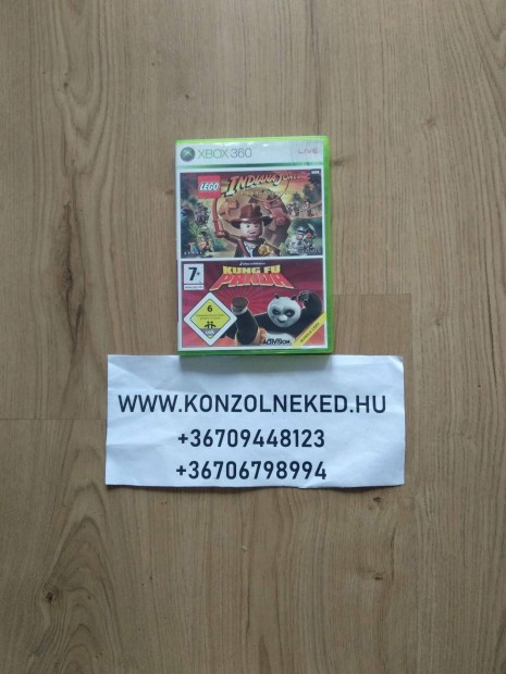 Eredeti Xbox 360 jtk LEGO Indiana Jones + Kung Fu Panda (double pack
