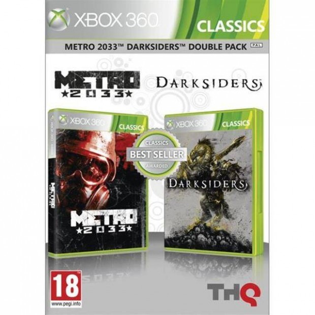 Eredeti Xbox 360 jtk METRO 2033 + Darksiders Double Pack