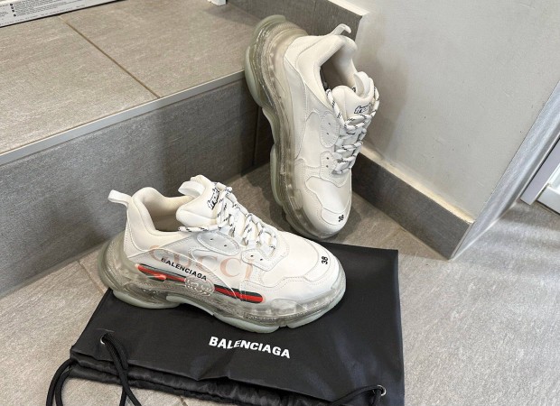 Eredeti br Balenciaga x Gucci Triple S Ni cip 38