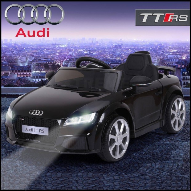 Eredeti licenc AUDI TT RS 12V fekete 1sz. elektromos kisautó - Akciós!