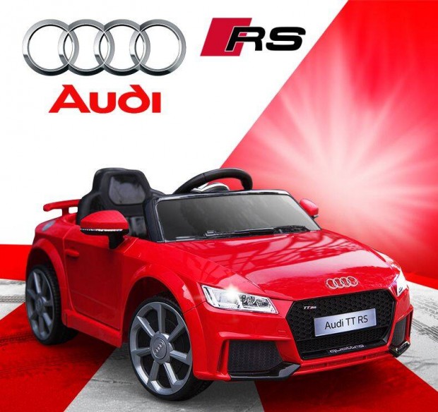 Eredeti licence AUDI TT RS 12V piros egyszemlyes elektromos kisaut