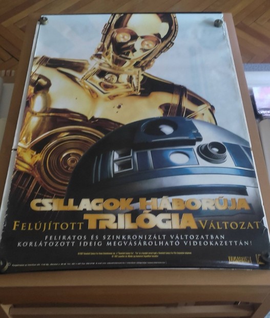 Eredeti rgi Star Wars Csillagok hborja trilgia C-3PO plakt