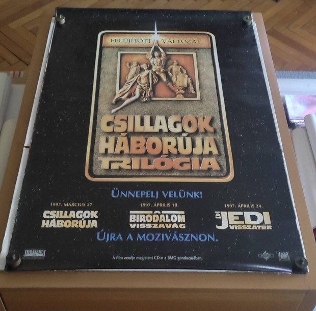 Eredeti rgi Star Wars Csillagok hborja trilgia plakt, poszter 