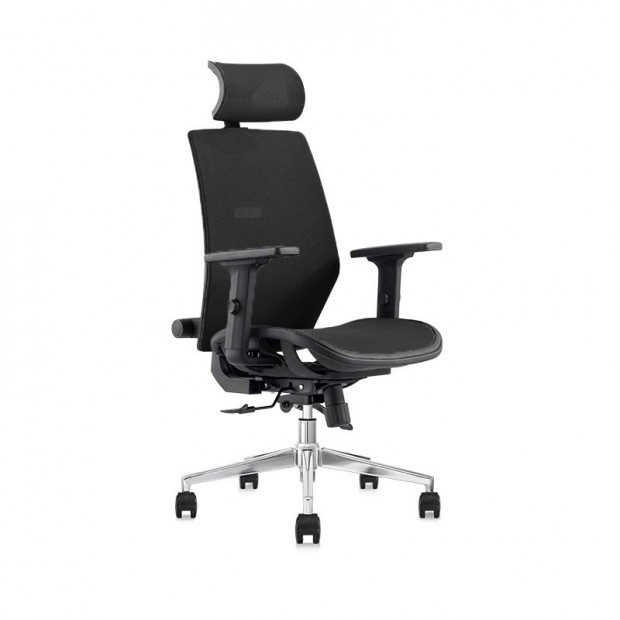 Ergonomikus irodai szk, forgszk, fekete hls (LA8026MH-BLACK)