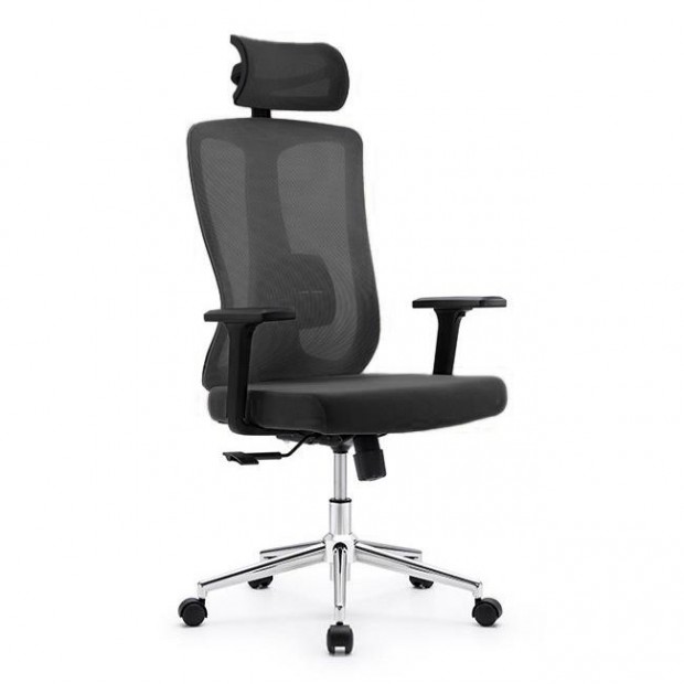 Ergonomikus irodai szk, forgszk, fekete hls (LA-8065FH-BLACK)