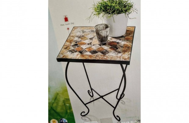 Erkly asztal j Natur K Mozaikkal 36x36x60cm
