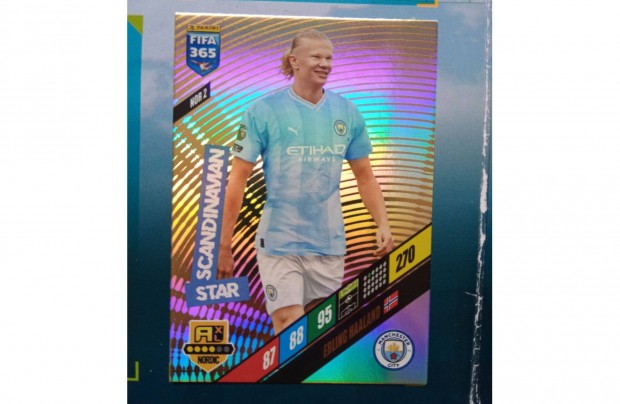 Erling Haaland Panini Fifa 365 2024 Scandinavian Star focis krtya