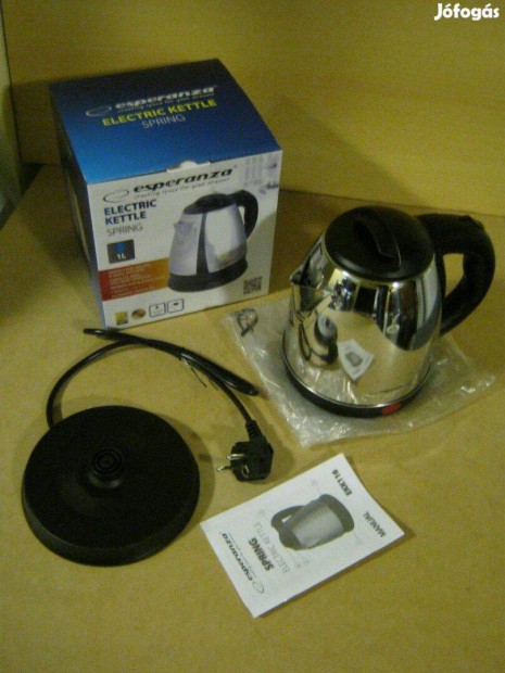 Esperanza EKK116 Spring Vízforraló 1 L Inox, jótállással. Új!