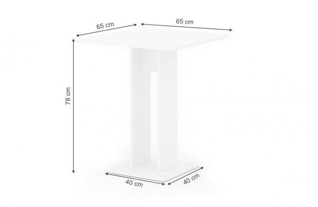 tkezasztal, 2 szemlyes, fehr, 65 cm, Vicco "Ewert"