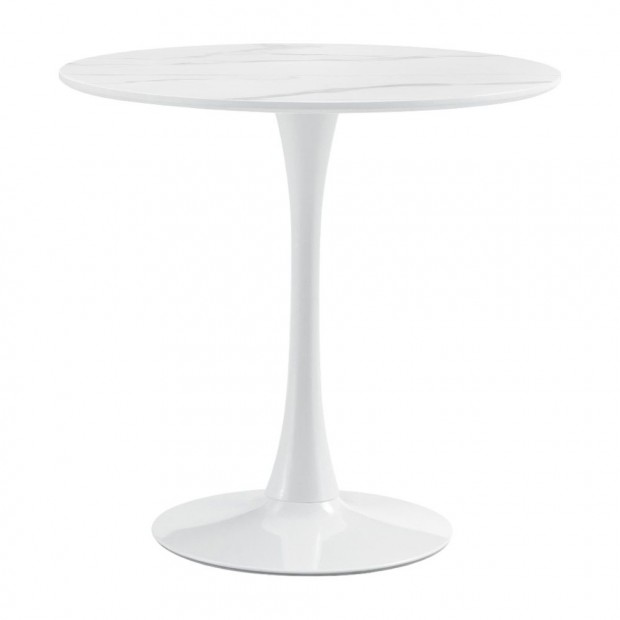 �tkez�asztal, vil�gos m�rv�ny/feh�r, �tm�r� 80 cm, LORIAN