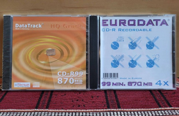 Eurodata + Datatrack 99-perces 870MB rhat CD CD-R lemez 2db