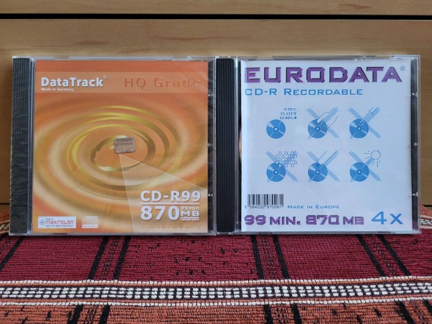 Eurodata + Datatrack 99-perces 870MB írható CD CD-R lemez 2db