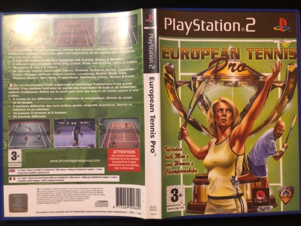 European Tennis Pro PS2 Playstation 2 (kisknyvvel, eredeti lemez)