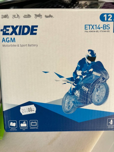 Exide ADM motor akkumultor ETX14-BS j