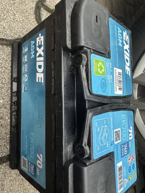 Exide AGM 70ah akku jszer