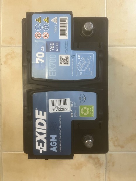 Exide AGM EK700 70 AH