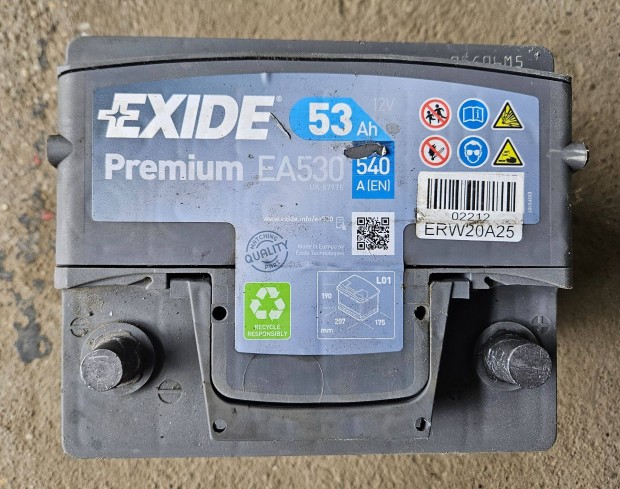 Exide Premium EA530 12V 53Ah 540A eladó