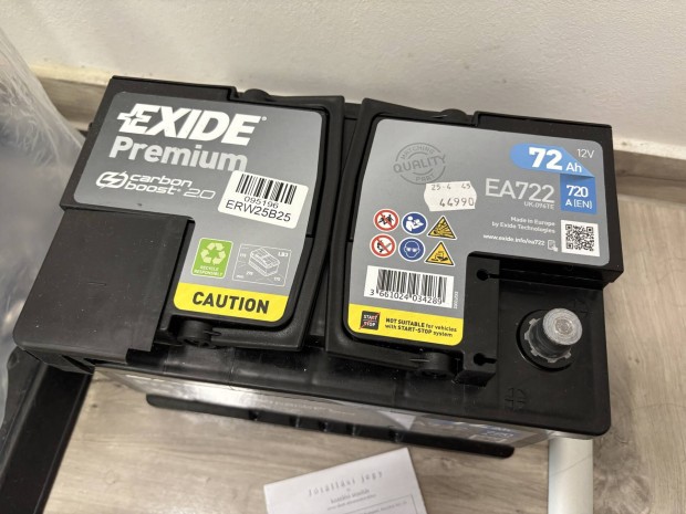 Exide Premium carbon boost 2.0 akkumulátor 72 Ah