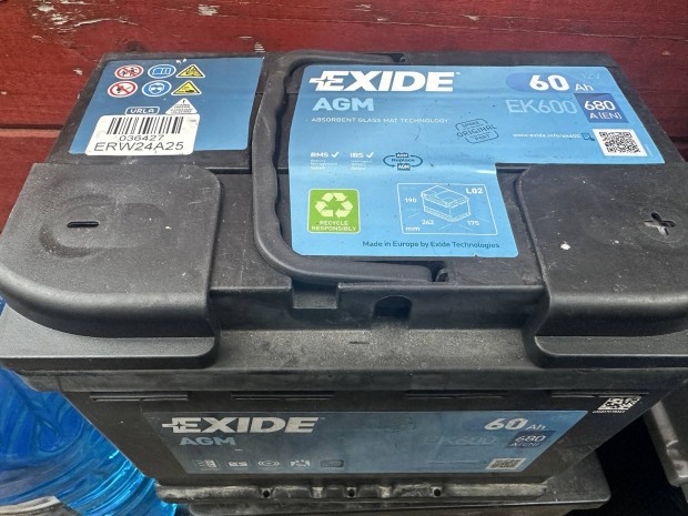 Exide agm 60ah akku ek600