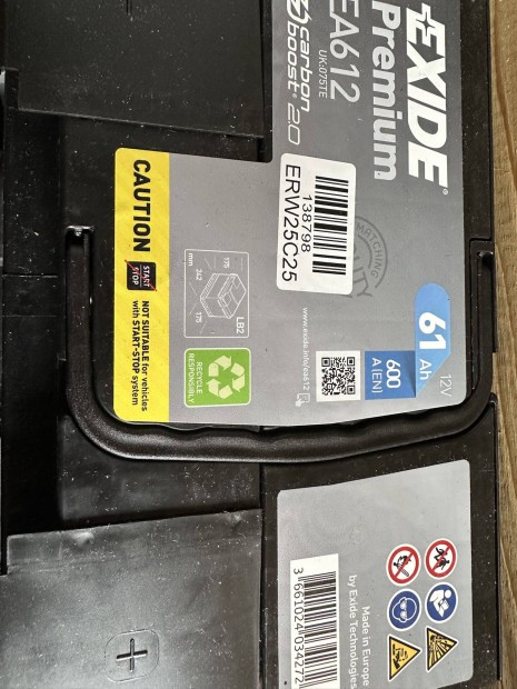 Exide premium 61ah akku j!