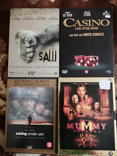 Extra 2 lemezes DVD filmek! Frsz, Ryan kzlegny, Casino... 