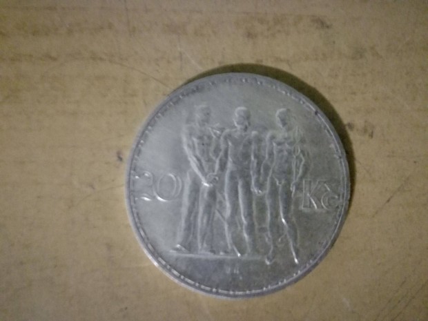 Ezüst 1934 Csehszlovák 20 korona