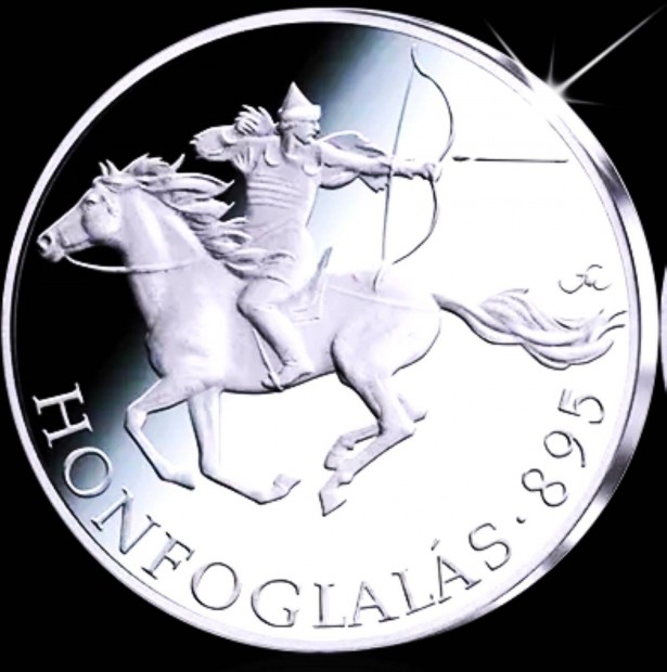 Ezüst Érem a Honfoglalás Eredeti szép érem UNC Tükörveret